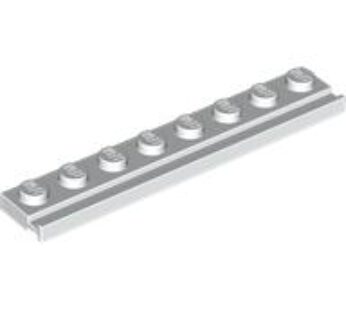 PLATE 1X8 WITH RAIL (4501853) used