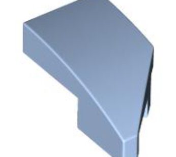 LEFT PLATE 1X2, W/ BOW, 45 DEG. CUT (6372228) used